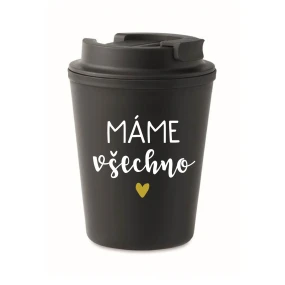 MÁME VŠECHNO - černý termohrnek 300 ml MÁME VŠECHNO - černý termohrnek 300 ml
