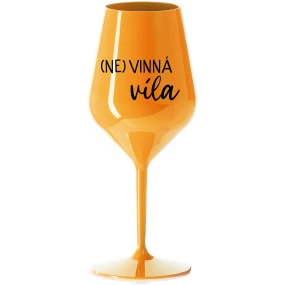 (NE)VINNÁ VÍLA - oranžová nerozbitná sklenice na víno 470 ml