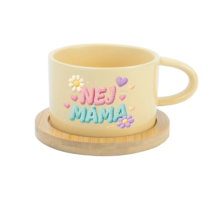 NEJ MÁMA - žlutý hrníček makronka 200 ml NEJ MÁMA - žlutý hrníček makronka 200 ml