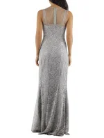 Společenské a šaty krajkové dlouhé značkové Paris šedé Šedá / XS  Paris model 15042638 - CHARM'S Paris