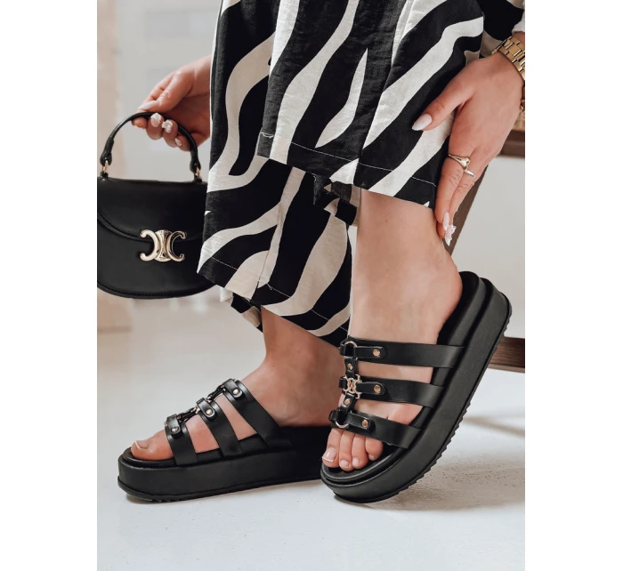 Dámske žabky na platforme PLATOFI black FashionStreet ZY0879