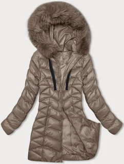 Dámská zimní bunda v barvě cappuccino model 21876197 - J.STYLE