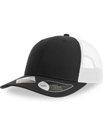 Atlantis Headwear Bryce 6-panelová truckerová čiapka 33.0102 čierna/biela Atlantis Headwear Bryce 6-panelová truckerová čiapka 33.0102 čierna/biela