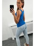 Blúzka bez ramienok nevädze modrá Blúzka bez ramienok nevädze modrá