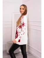 Vianočný sveter so snehuliakom vo farbe ecru