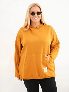 Dámská plus size viskózová mikina s kapucí a kapsou model 22321228 - K-Fashion