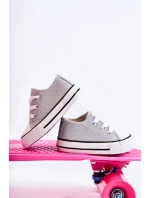 Dziecięce Trampki Wiązane Srebrne Wella