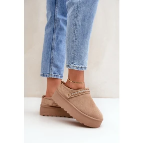 Śniegowce Z Ozdobnym Haftem Beżowe Selithria Śniegowce Z Ozdobnym Haftem Beżowe Selithria