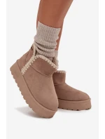 Dámské Sněhule Na Platformě S Big Star Béžové model 21705869 - Big Star Shoes Dámské Sněhule Na Platformě S Big Star Béžové model 21705869 - Big Star Shoes