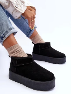 Dámske semišové topánky na platforme čierne Ninala