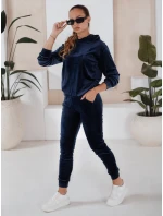 Dámsky tmavomodrý velúrový set SO COMFY FashionStreet AY0884