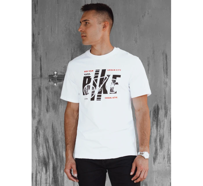 Pánské bílé tričko s potiskem Dstreet model 21974911 - FashionStreet