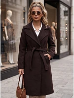 płaszcz damski z paskiem czekoladowy model 22546881 - FashionStreet płaszcz damski z paskiem czekoladowy model 22546881 - FashionStreet