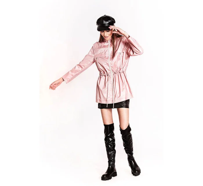 Tenká růžová dámská bunda se stojáčkem model 17019406 - Ann Gissy