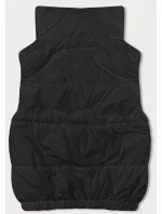 Krátka čierna dámska páperová vesta so stojačikom (16M9092-392)