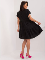 Čierne predĺžené bavlnené šaty (6873)