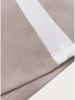 Tmavě béžové volné dámské kalhoty s lampasy model 20185235 - MADE IN ITALY Tmavě béžové volné dámské kalhoty s lampasy model 20185235 - MADE IN ITALY