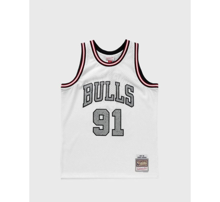 Mitchell & Ness NBA Cracked Cement Swingman Jersey Bulls 1997 Dennis Rodman TFSM5934-CBU97DRDWHIT pánske