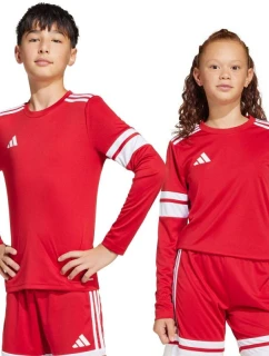 Detský dres adidas Squadra 25 s dlhým rukávom červeno-biely JJ0041