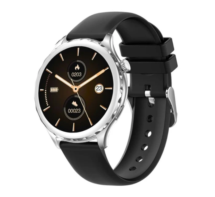 Dámské chytré hodinky Silver + Black Strap model 21804965 - RUBICON Dámské chytré hodinky Silver + Black Strap model 21804965 - RUBICON