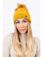 Čepice model 18743584 hořčice - K-Fashion