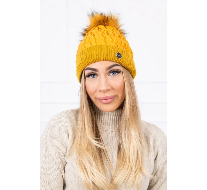 Čepice model 18743584 hořčice - K-Fashion