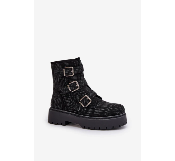 Ocieplane Botki Damskie Ze Zdobieniem Czarne Ciascia Ocieplane Botki Damskie Ze Zdobieniem Czarne Ciascia