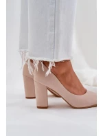 Dámske lodičky na podpätku z ekologického semišu Florena - béžové Dámske lodičky na podpätku z ekologického semišu Florena - béžové