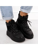 Dámske snehové topánky na pltform 24-72302BK / WOL280A Black - Potocki Dámske snehové topánky na pltform 24-72302BK / WOL280A Black - Potocki