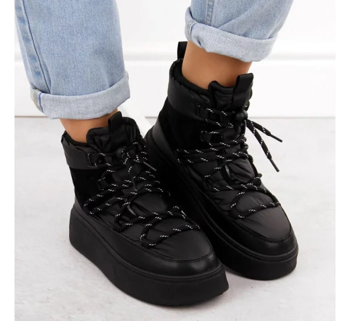 Dámske snehové topánky na pltform 24-72302BK / WOL280A Black - Potocki Dámske snehové topánky na pltform 24-72302BK / WOL280A Black - Potocki