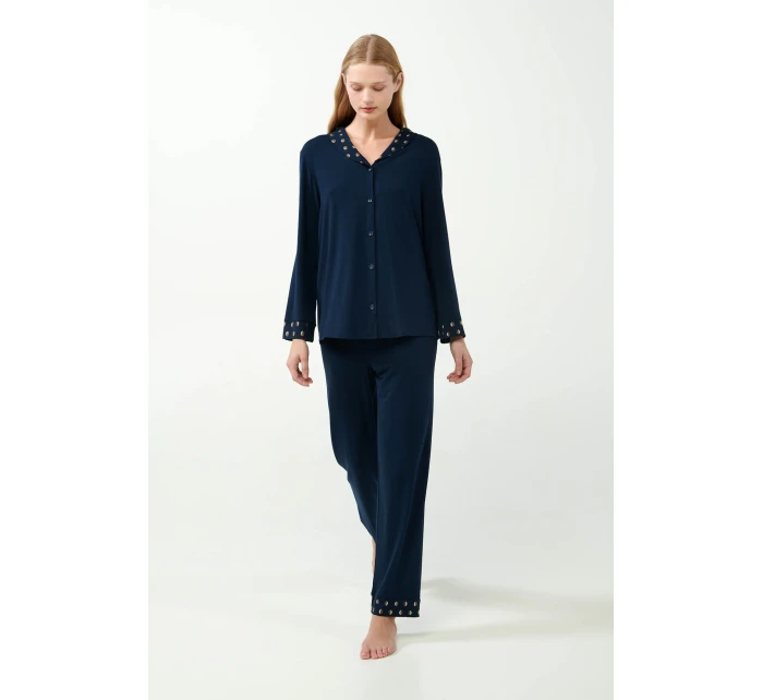 Elegantní pyžamo s knoflíky model 20515618 - Vamp Elegantní pyžamo s knoflíky model 20515618 - Vamp