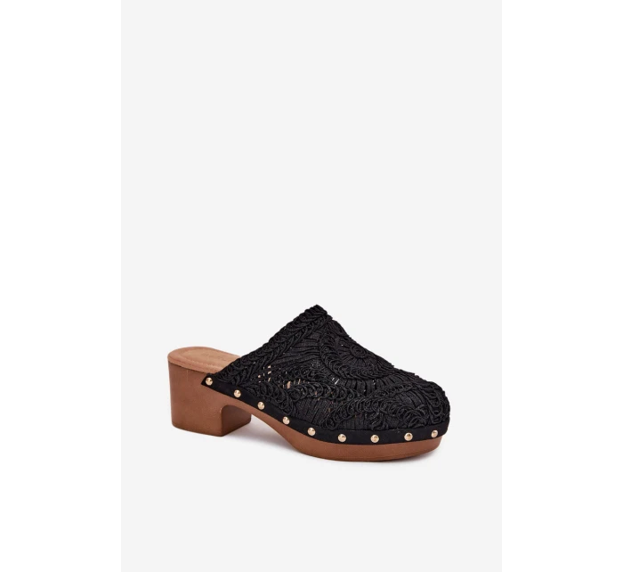 Dámské Pantofle Na Podpatku Černé model 21700123 - Boto Dámské Pantofle Na Podpatku Černé model 21700123 - Boto