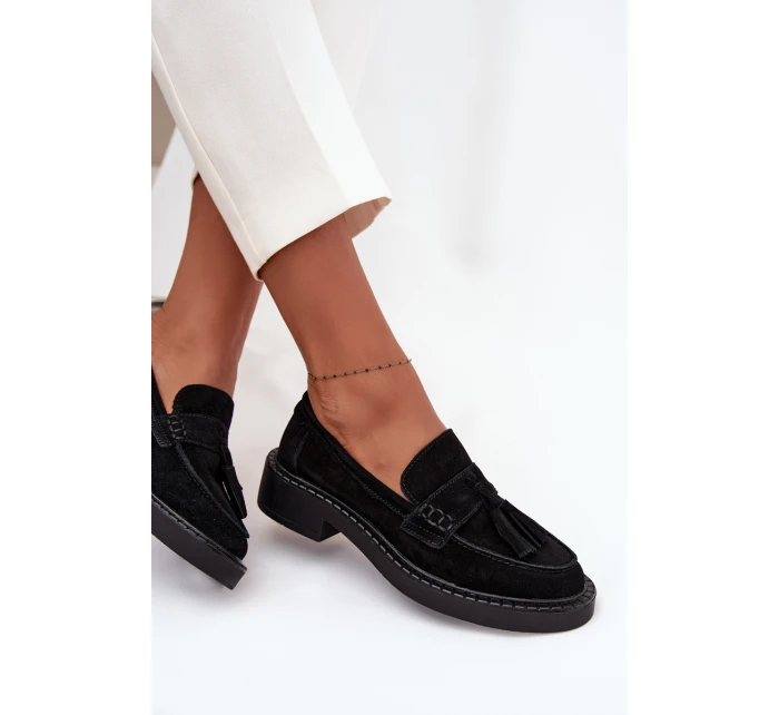 Dámské semišové s třásněmi D&A černé model 21711964 - S.Barski