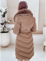 Dámská zimní bunda prošívaná s kožešinou camel Dstreet model 21991252 - FashionStreet Dámská zimní bunda prošívaná s kožešinou camel Dstreet model 21991252 - FashionStreet