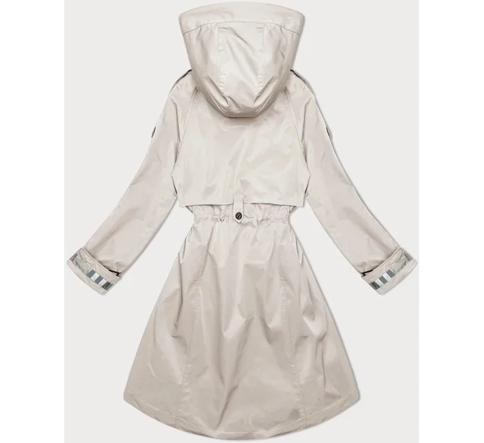 Světle béžová tenká dámská bunda parka s kapucí (1) model 19709861 - BH FOREVER Světle béžová tenká dámská bunda parka s kapucí (1) model 19709861 - BH FOREVER