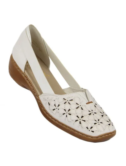 W bílá kožená polobotka model 22050397 - Rieker