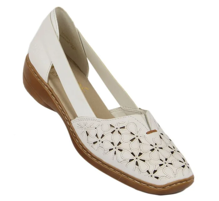 W bílá kožená polobotka model 22050397 - Rieker