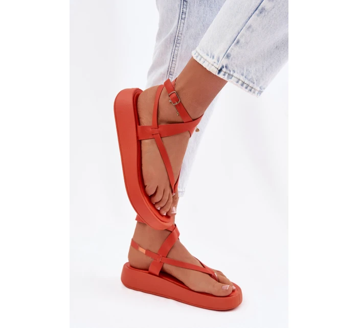 Dámské žabky na platformě oranžové Gelira