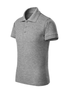 Pique Polo Detská polokošeľa zadarmo tmavo šedá