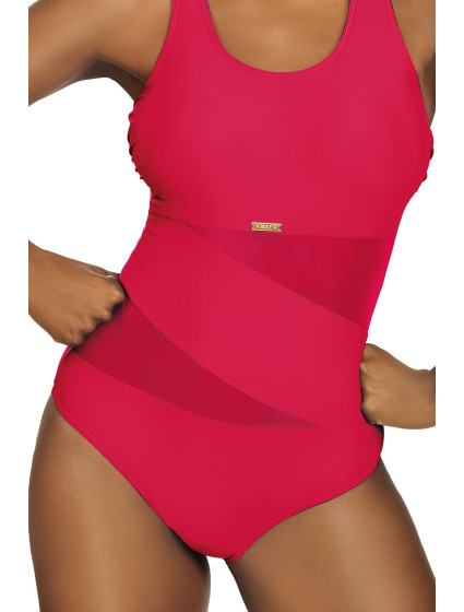 Dámské jednodílné plavky S36W-2d Fashion sport tm. růžové - Self