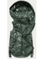 Zelená dámska vesta s ozdobnými páskami (B8011-10)