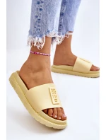Damskie Klapki Big Star LL274427 Żółte