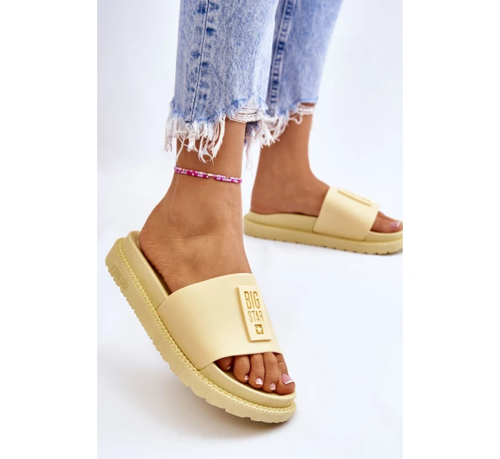 Damskie Klapki Big Star LL274427 Żółte