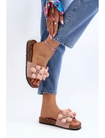 Dámské žabky s růžovými ozdobami model 21648526 - Boto Dámské žabky s růžovými ozdobami model 21648526 - Boto