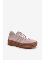 Zazoo N1068S4 Damskie Zamszowe Sneakersy Na Platformie Fioletowe