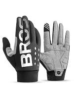 Zateplené cyklistické rukavice Rockbros, dlhé, veľkosť: XXL - čierno-šedé