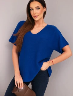 Dámská blůza s krátkým rukávem a výstřihem model 21924493 - K-Fashion