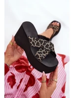 Dámské Klapky Na Klínu A Platformě Leopardí Černé model 21688200 - Boto