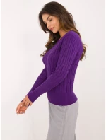 Sweter AT SW  ciemny fioletowy model 20493420 - FPrice
