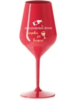 I TASTE LIFE CAP BY CAP - červený nerozbitný pohár na víno 470 ml I TASTE LIFE CAP BY CAP - červený nerozbitný pohár na víno 470 ml